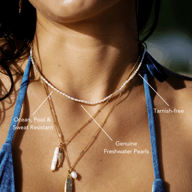 Alternative view of Tiny Pearls Choker