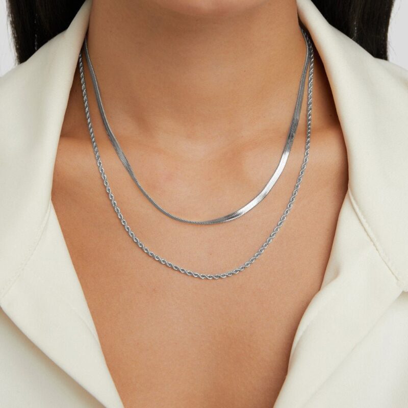 Alternative view of Alexandra Silver Layered Necklace