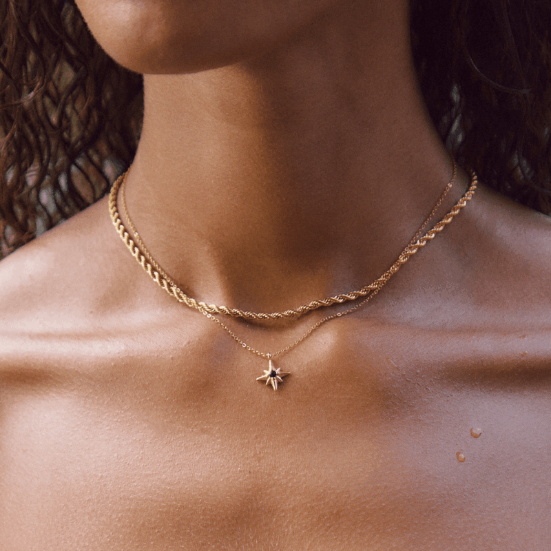 Alternative view of Calla Gold Twisted Chain Necklace