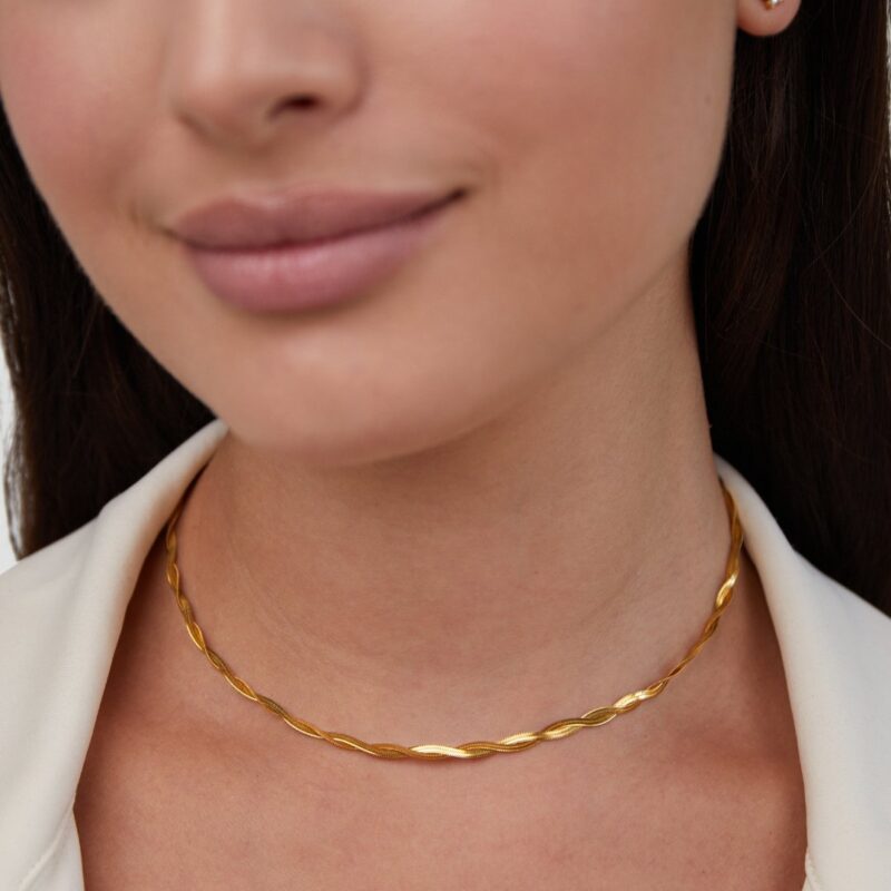 Alternative view of Chiara Twist Snake Chain Necklace