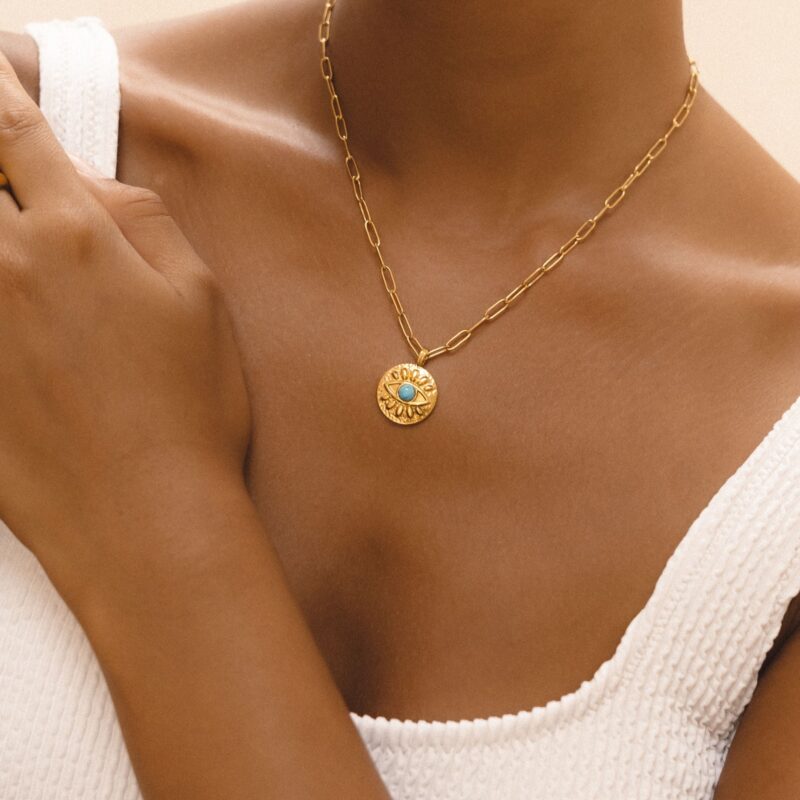Alternative view of Turquoise Evil Eye Necklace