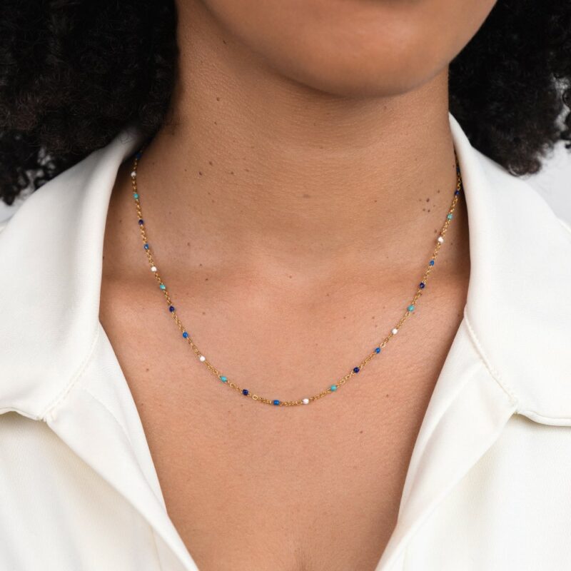 Alternative view of Dreamy Blue Bead Necklace