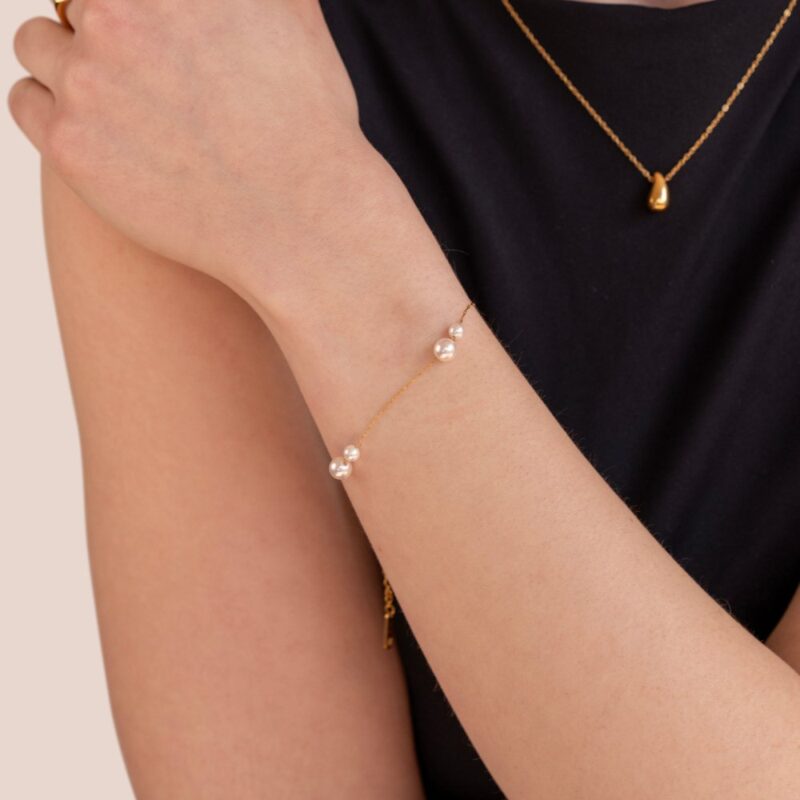 Alternative view of Elena Dainty Pearl Bracelet