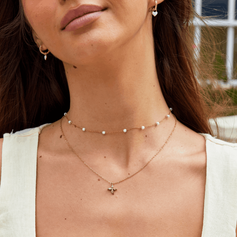 Alternative view of Elowyn Crystal Petal Necklace
