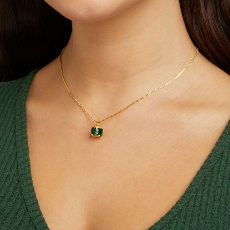 Alternative view of Emerald Cube Necklace