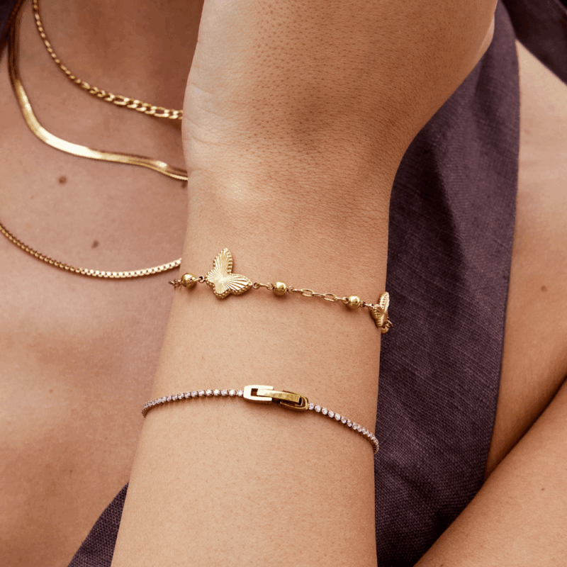Alternative view of Emilia Golden Butterfly Bracelet