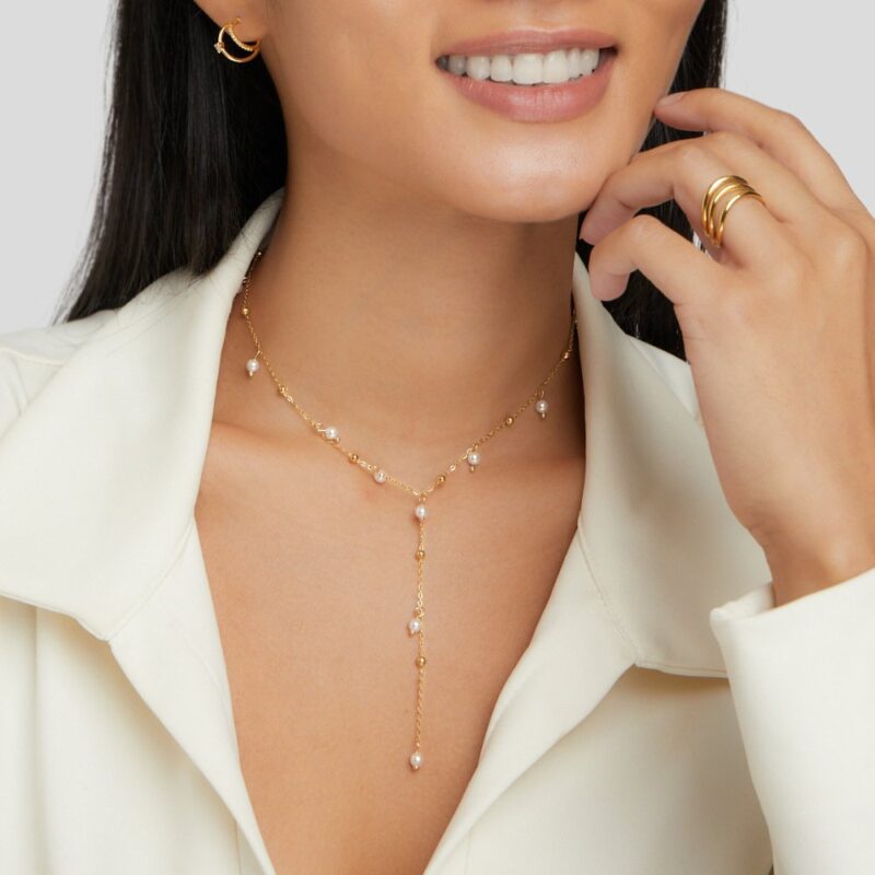 Alternative view of Freshwater Lariat Drop Necklace
