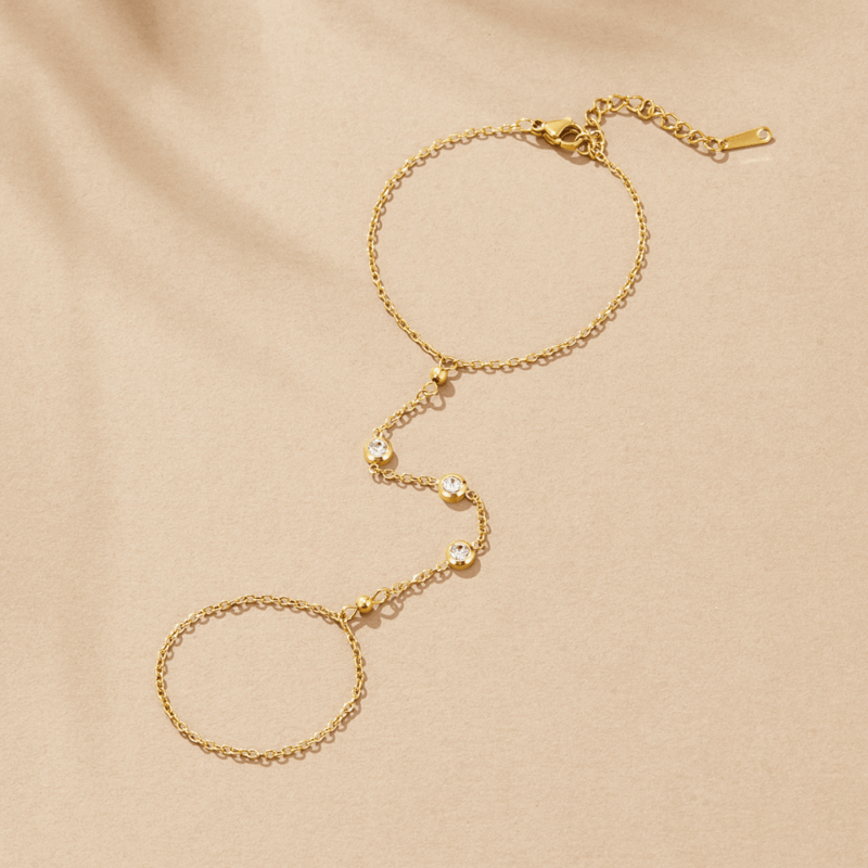 Alternative view of Freya Crystal Hand Chain Bracelet