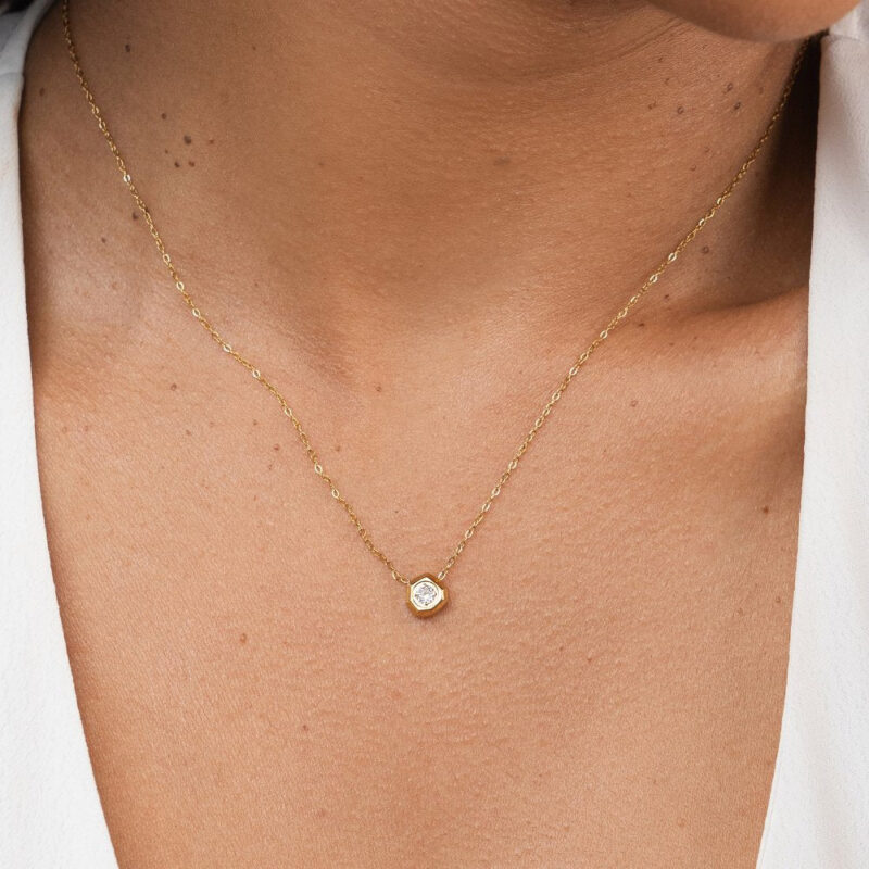 Alternative view of Gia Crystal & Gold Necklace