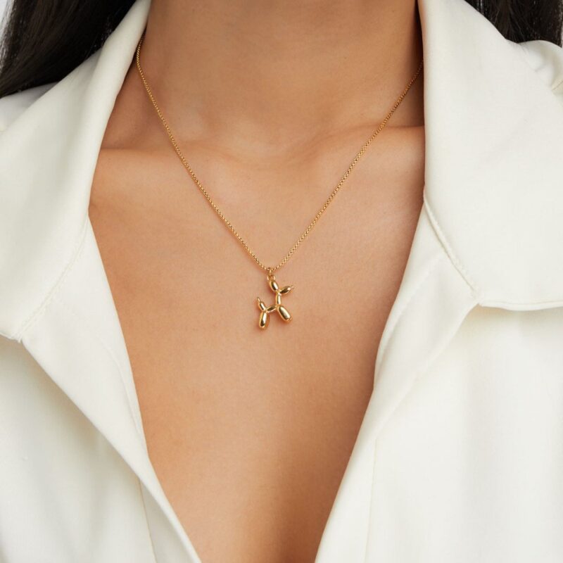 Alternative view of Gold Balloon Animal Necklace