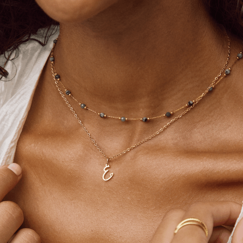 Alternative view of Gold Letter Heart Necklace