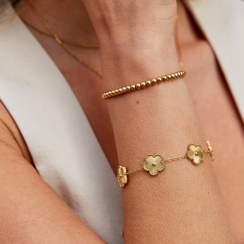 Alternative view of Golden Clover Bracelet