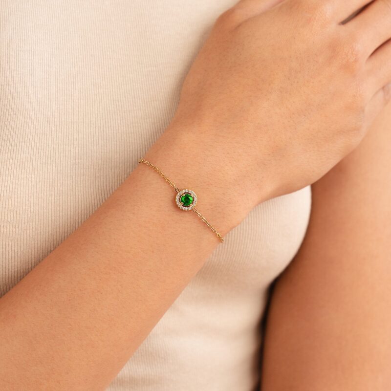 Alternative view of Green Emerald Crystal Bracelet