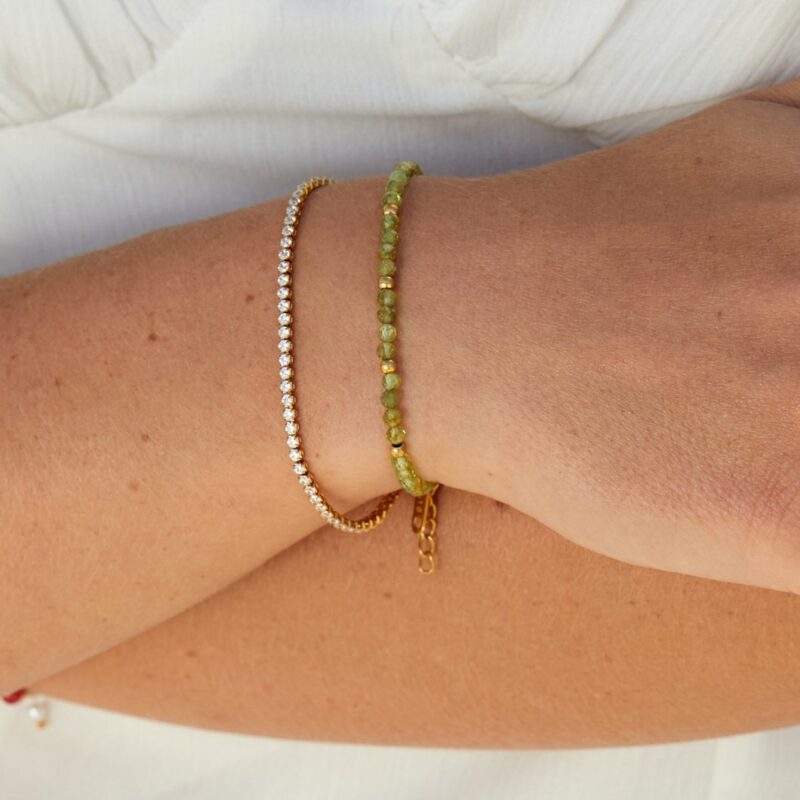Alternative view of Green Peridot Bead Bracelet