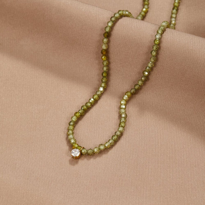 Alternative view of Green Peridot Bead Necklace