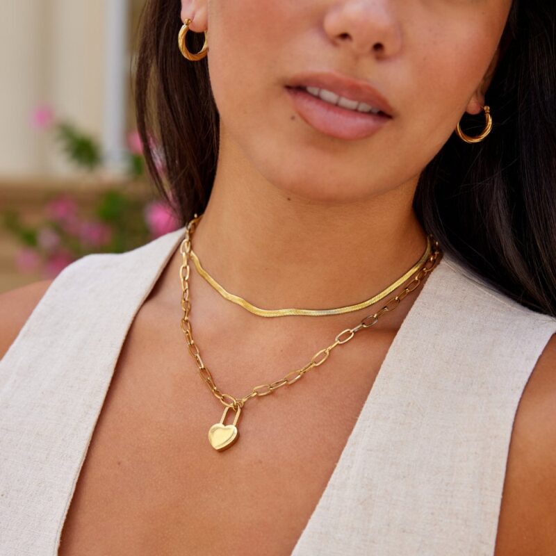 Alternative view of Heart Lock Pendant Necklace