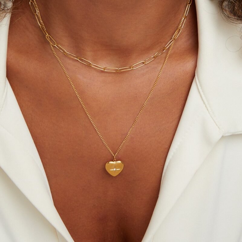 Alternative view of Heart & Paperclip Necklace