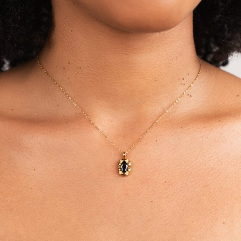 Alternative view of Iris Black Crystal Necklace