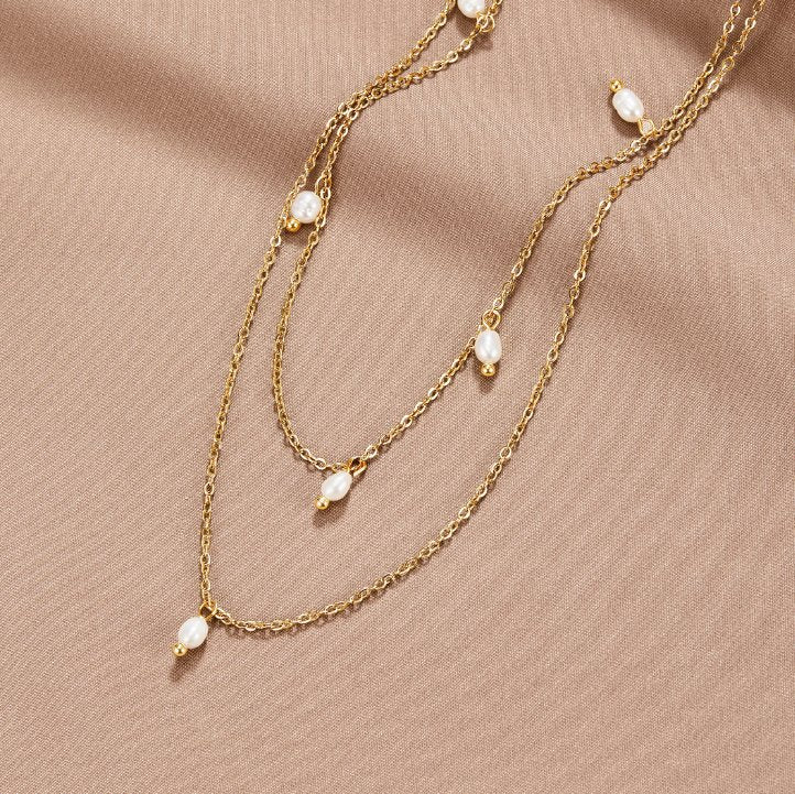 Alternative view of Kayla Pearl Drop Layered Necklace
