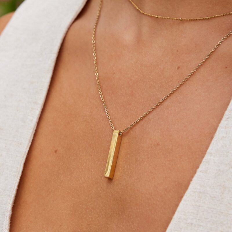 Alternative view of Lala Gold Bar Necklace