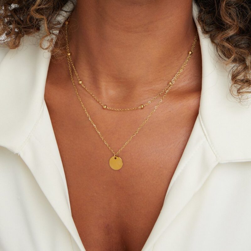Alternative view of Layered Disc Necklace