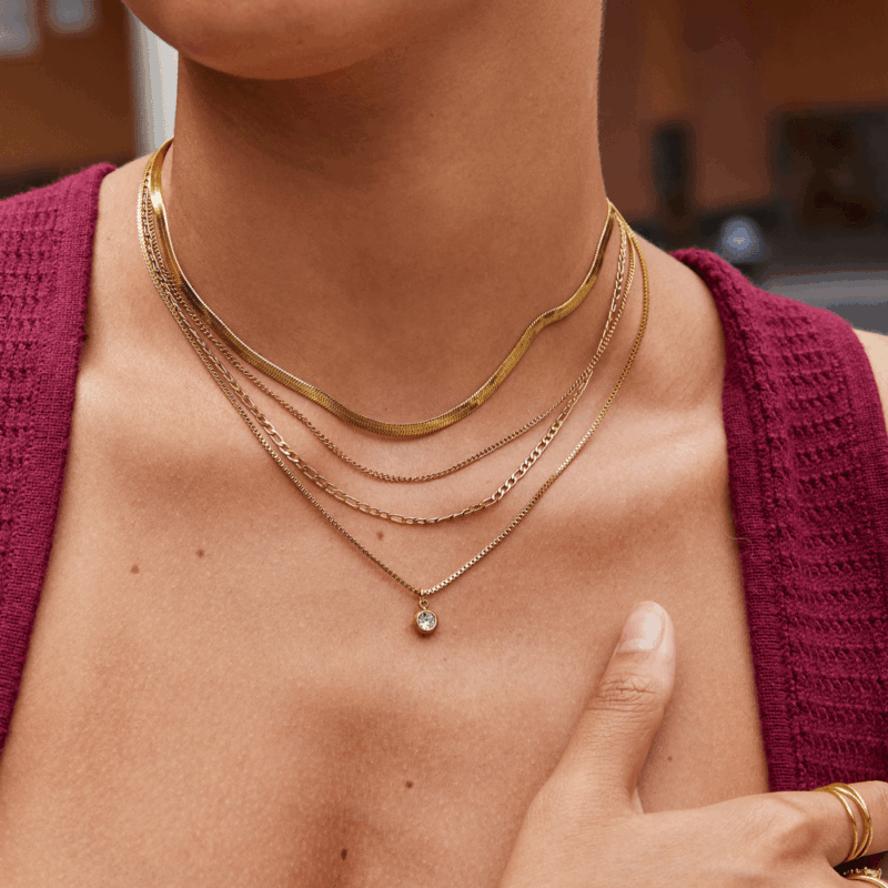 Alternative view of Lena Multi-Layered Gold Necklace