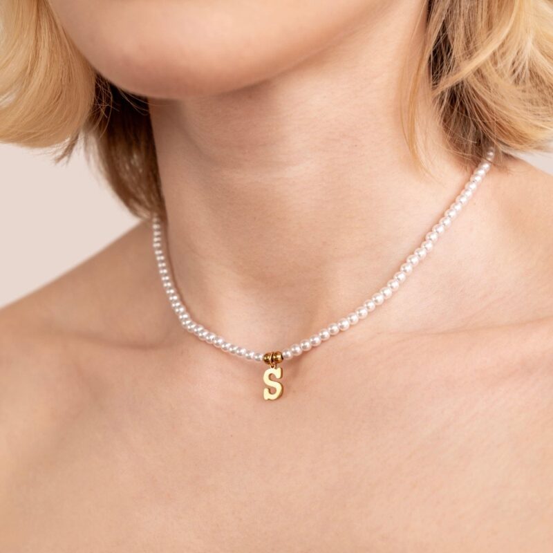 Alternative view of Letter Pearl Necklace