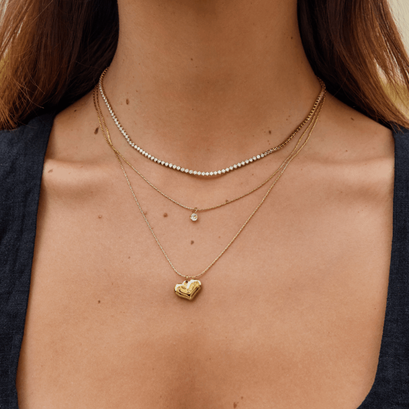 Alternative view of Cordelia Gold Crystal Necklace