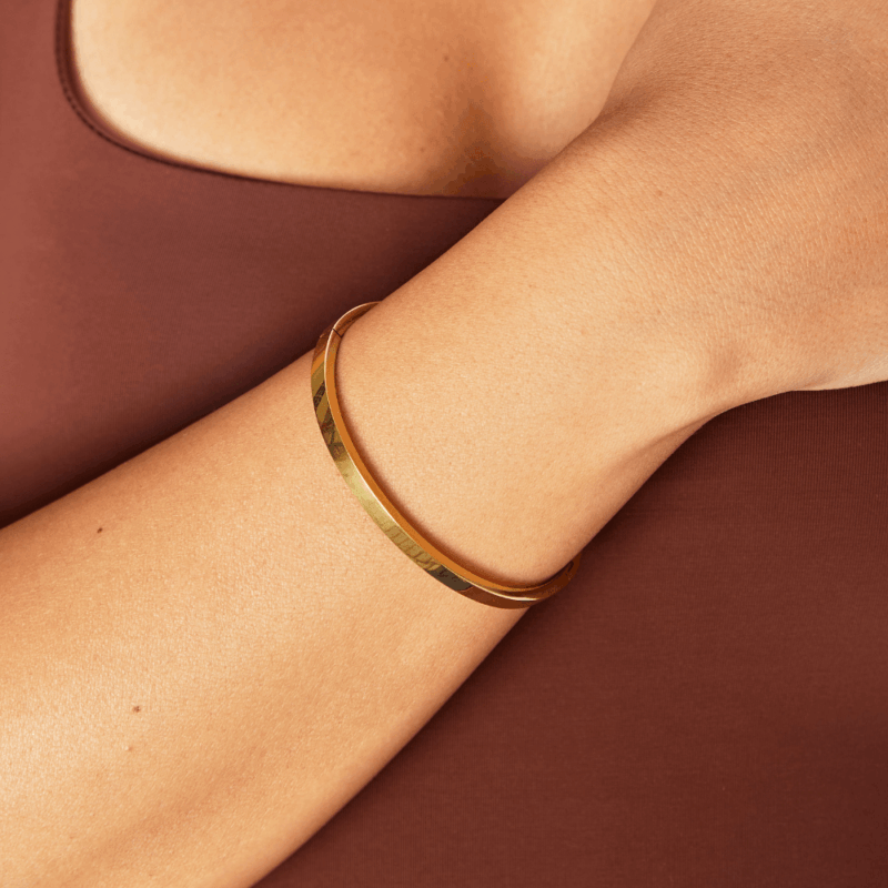 Alternative view of Lilah Gold Bangle