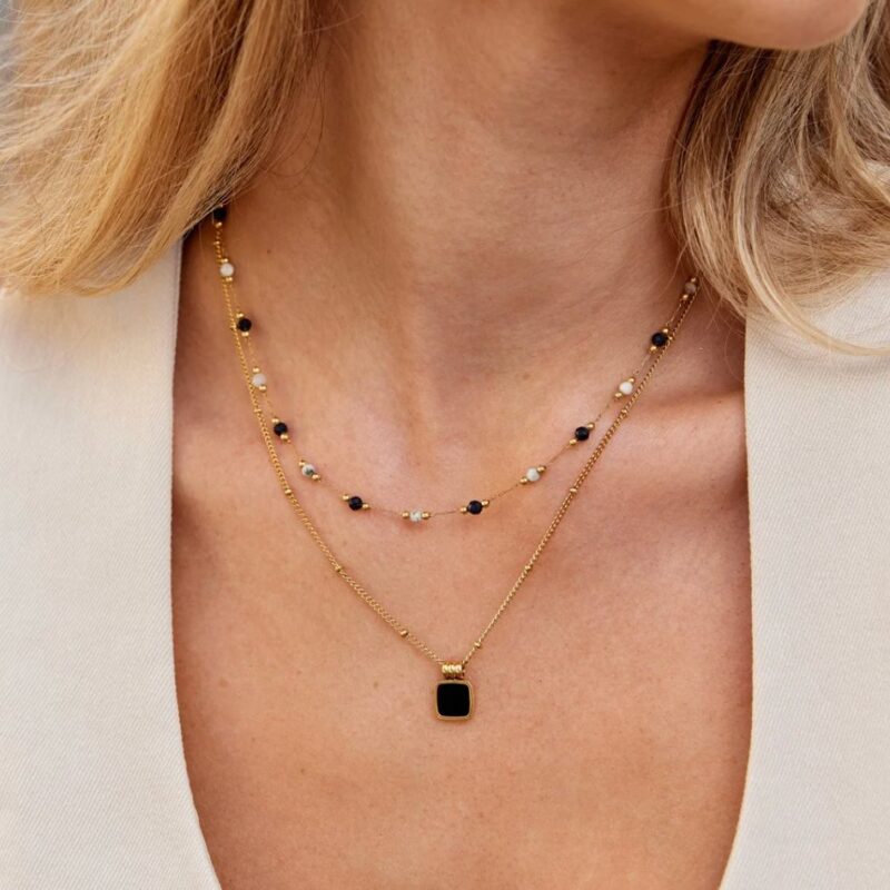 Alternative view of Lucia Black Pendant Necklace
