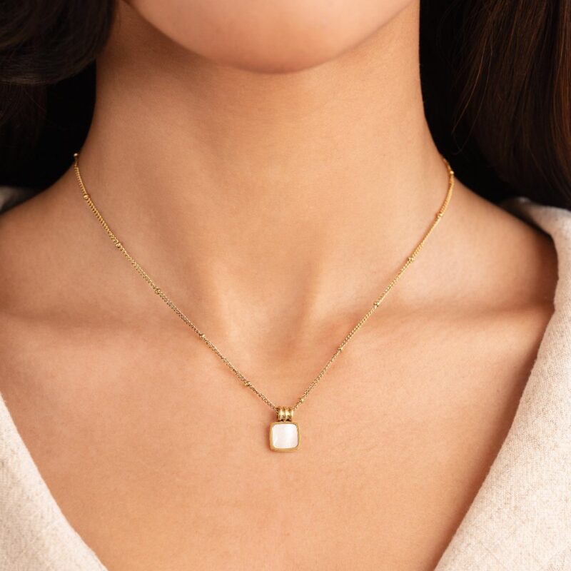 Alternative view of Lucia White Shell Pendant Necklace
