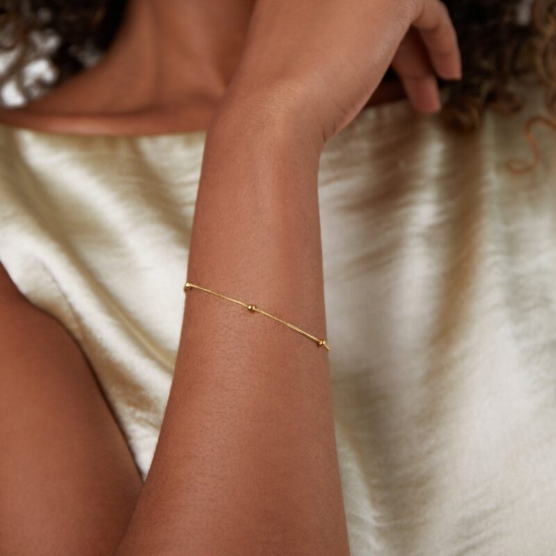 Alternative view of Luna Gold Bead Bracelet