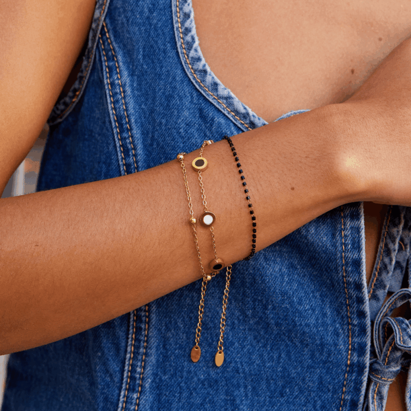 Alternative view of Maisie Black Bead Bracelet