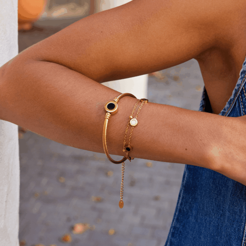 Alternative view of Melinda Gold Rotatable Bangle