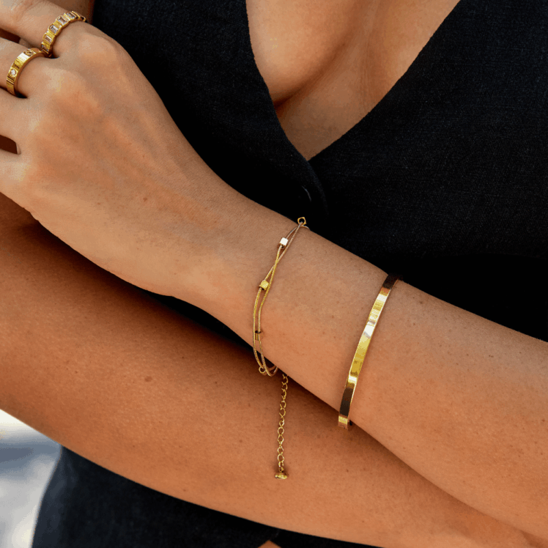 Alternative view of Mia Layered Cube Bracelet
