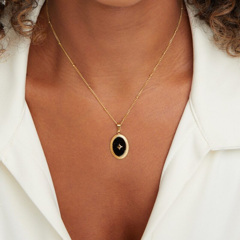 Alternative view of Midnight Star Onyx Necklace