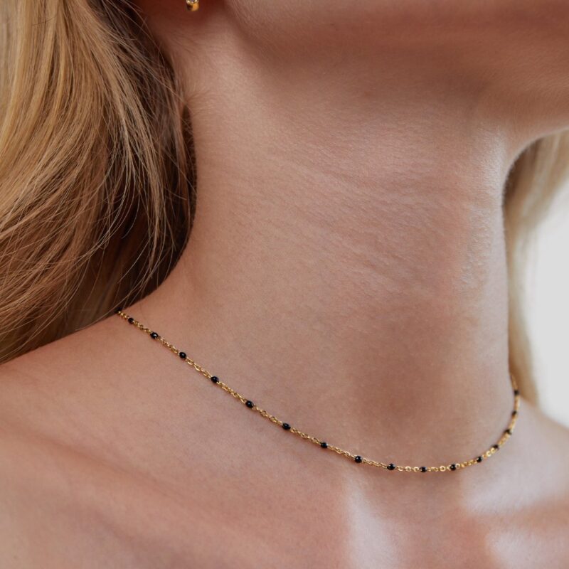 Alternative view of Mila Black Bead Necklace