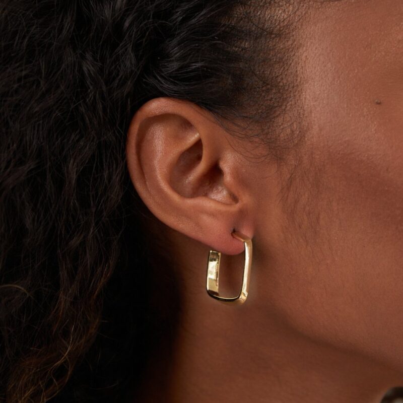 Alternative view of Free Mila Geometric Hoop Earrings