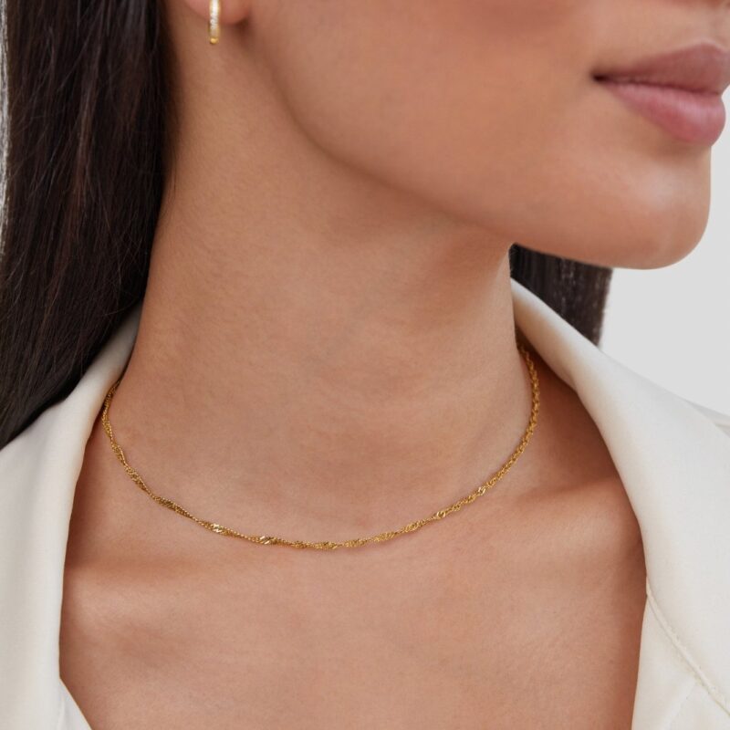 Alternative view of Mila Twist Gold Chain Necklace