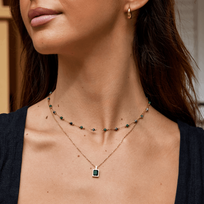 Alternative view of Mystic Green Crystal Necklace