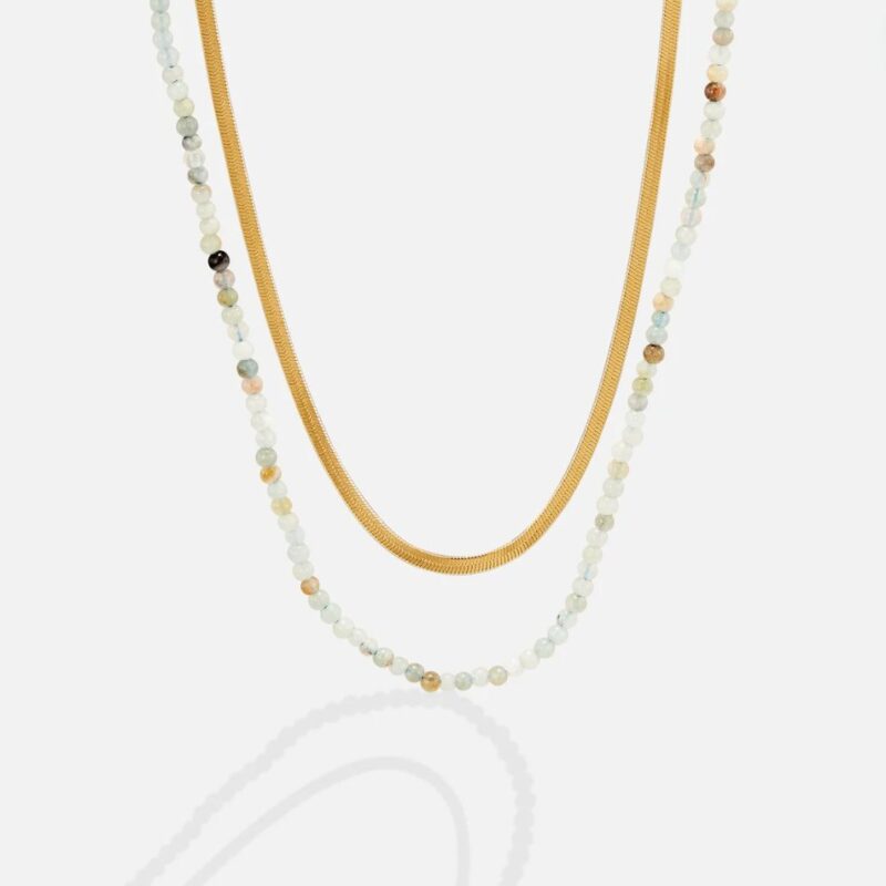 Alternative view of Neesa Stone Beads Layered Necklace