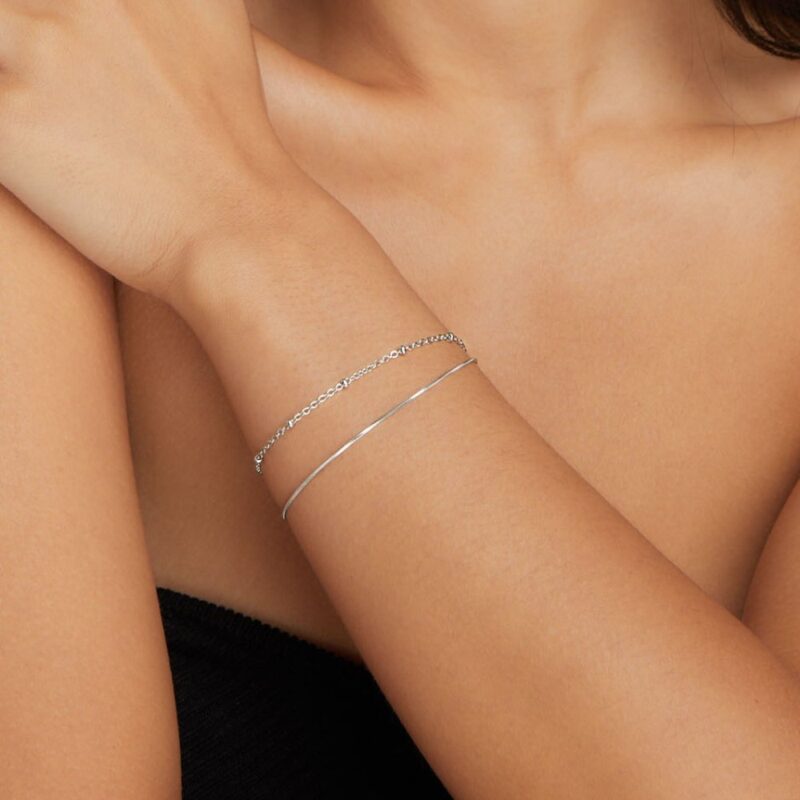 Alternative view of Pia Silver Layered Bracelet