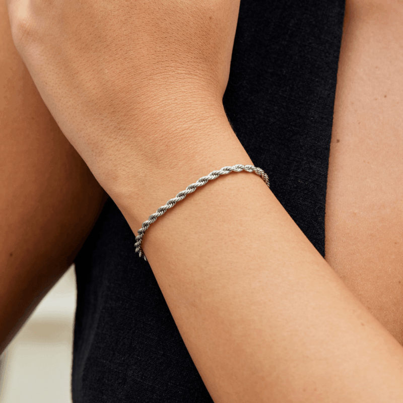 Alternative view of Twisted Chain Silver Bracelet